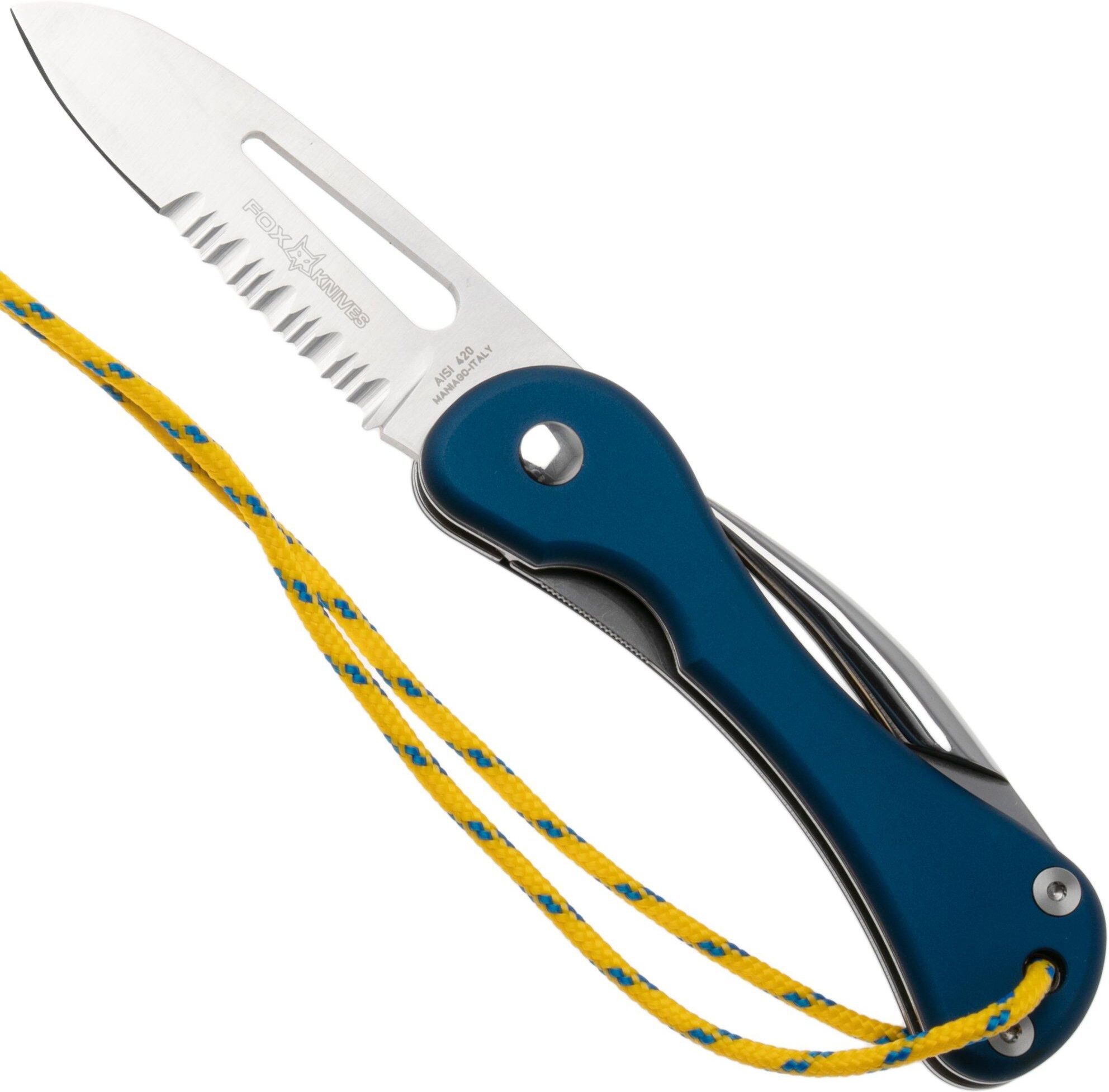 Fox 233B Sailing coltello, blu alluminio