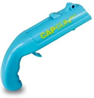 Inspired Living Creative Bottle Cap Launcher Beer Bottle Opener Cap Shooter Game blue