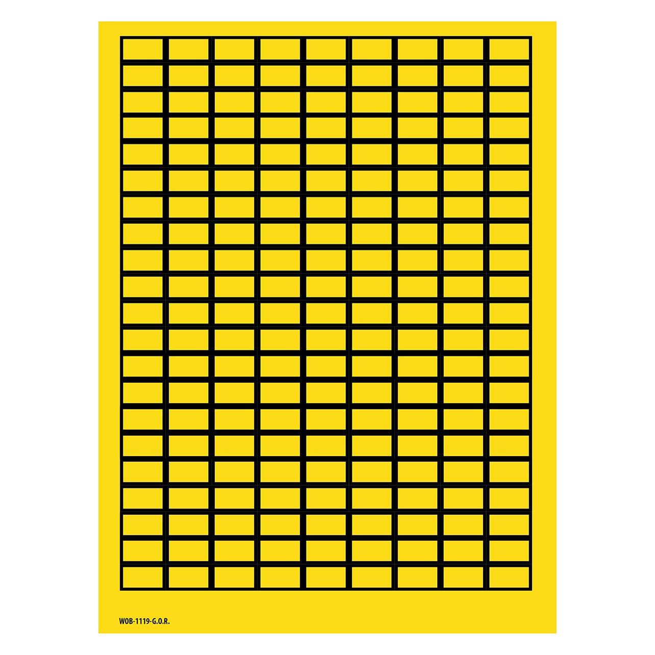 Brady B-500, WOB-1119-G.O.R., BESCHRIFTBARE Etiketten, Vinyl, Gelb, 11 x 19 mm, wiederablösbar (25 (WOB-1119-G.O.R.)
