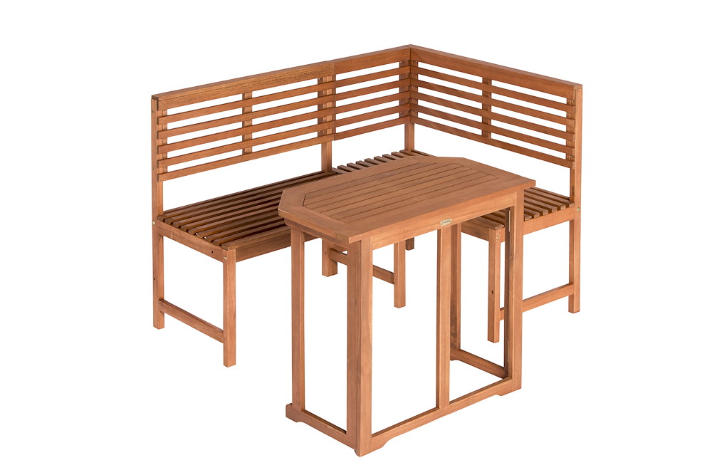 MERXXHANDELS Eckbank Set Eucalyptus grün/beige Klapptisch 90x50 cm 16980381