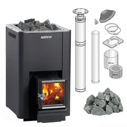 Set Saunaofen Harvia 20 Pro SL Deutschland Set Inkl. Steine Und Schornsteinsystem