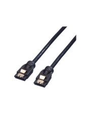 ROTRONIC-SECOMP Roline SATA-Kabel Serial ATA 150/300/600 SATA W bis W 50 cm eingerastet geformt Schwarz (11.03.1552)
