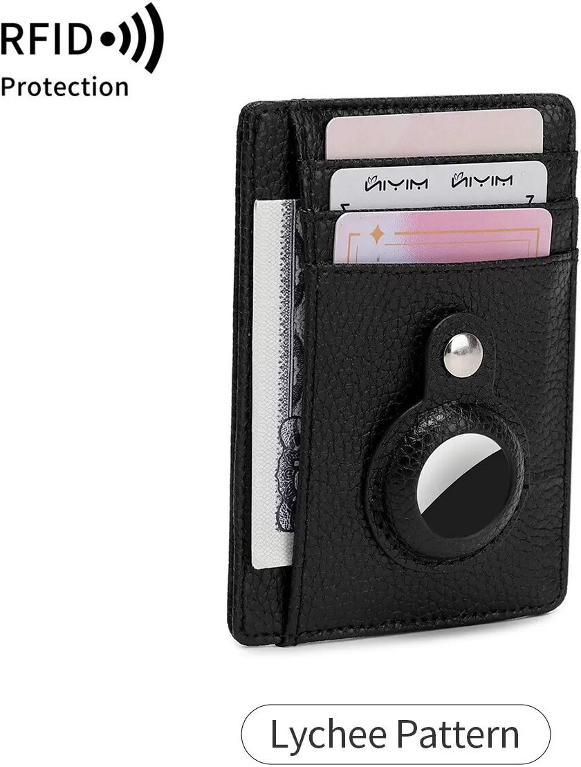 INF Elegantes RFID-blockierendes Airtag Tracker Kartenetui Schwarz