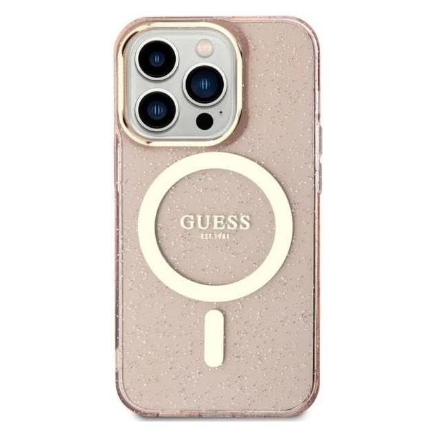 Guess GUHMN61HCMCGP iPhone 11 / Xr 6.1" różowy/pink hardcase Glitter Gold MagSafe (Apple iPhone 11, Apple iPhone XR) (GUE002928-0)