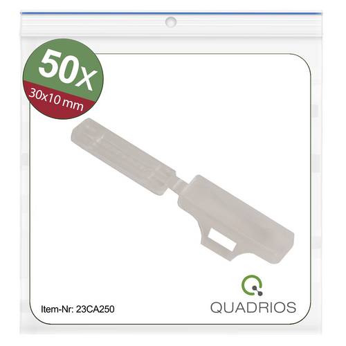 Quadrios 23CA250 23CA250 Zeichenträger Montage-Art: Kabelbinder Beschriftungsfläche: 9.5 x 30mm Transparent Anzahl Markierer: 50