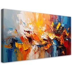 LEINWANDBILD Farbenfrohe Abstrakt Imitation von Ölfarbe 100x50cm