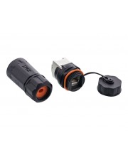 InLine Patchkabelbuchse Set RJ45 Cat.6A wasserdicht IP68 für industrielle Anwendungen mit Staubkappe (69990R)