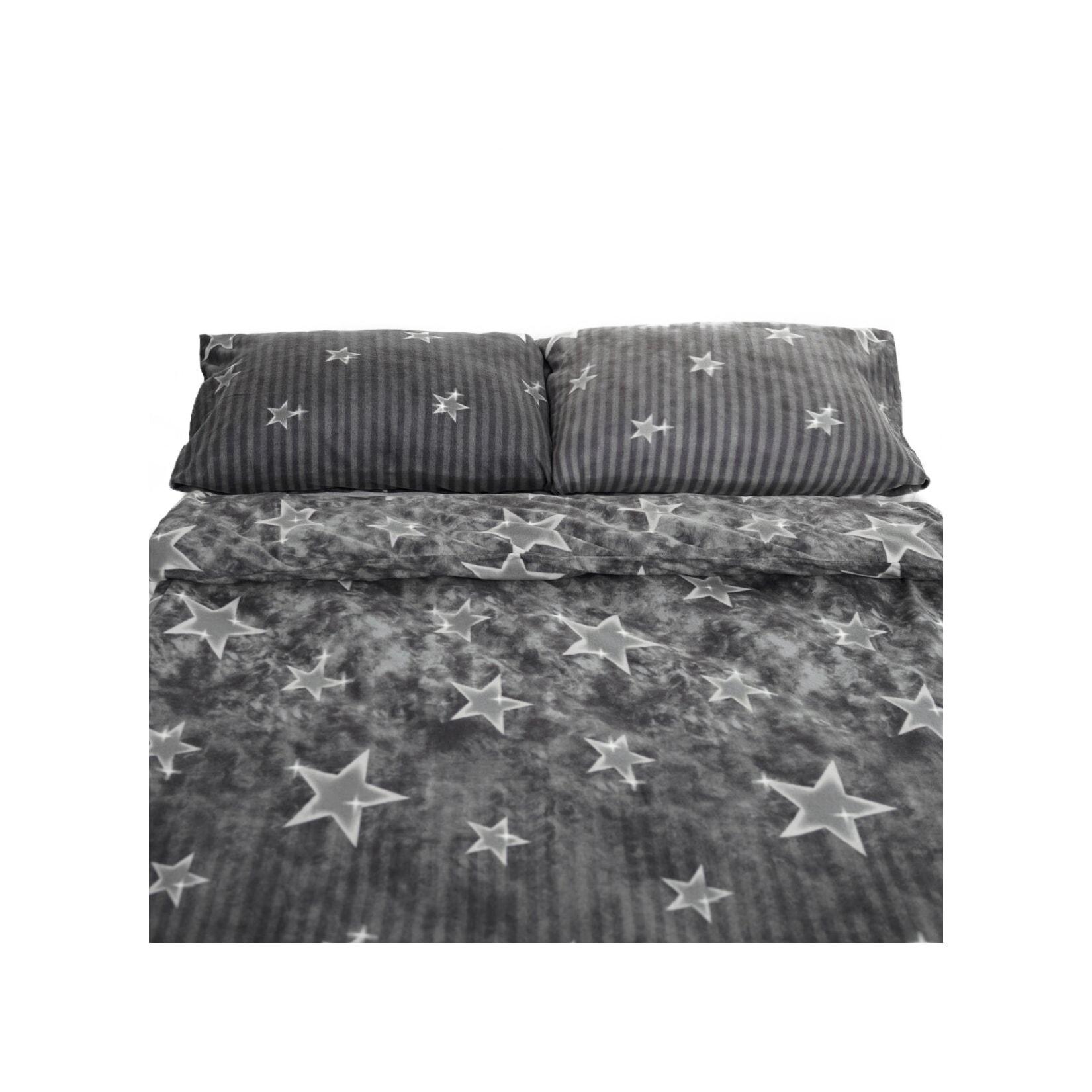 Fleece Bettwäsche mit Sternenmuster in Grau Kuschelig und Weich