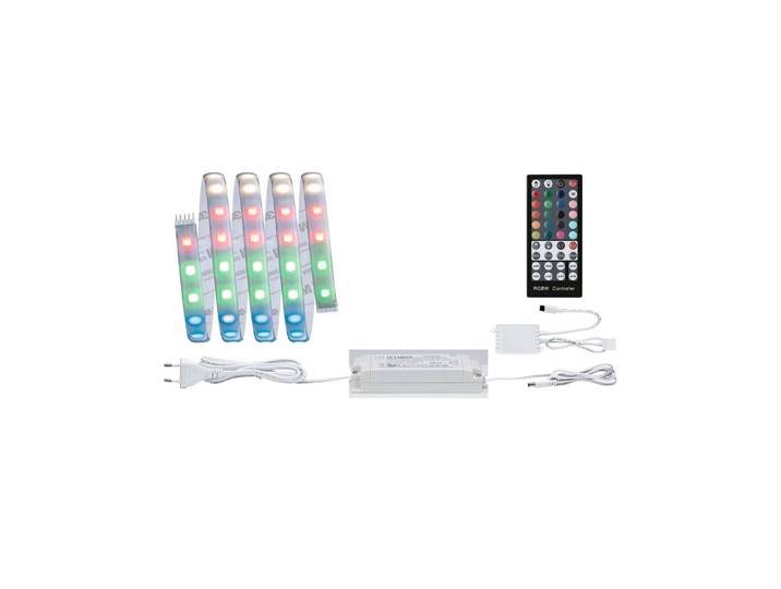Paulmann MaxLED 500 Basisset IP44 1,5m RGBW MaxLED, dimmbar, alu / grau / zink, für Wohn- / Esszimmer, Kunststoff, Modern