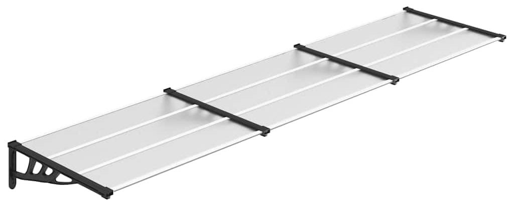 Überdachung, Schwarz, Transparent - 358,5 x 90 cm - Polycarbonat - Aluminiumrahmen - Für Einfamilienhäuser