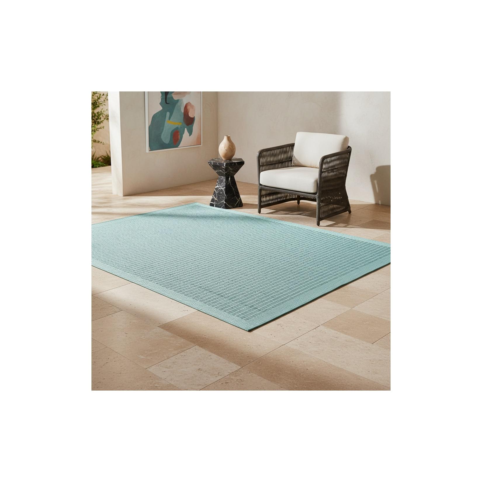 Teppich Outdoor DAFNE in Blau, einfarbig, 60 x 100 cm