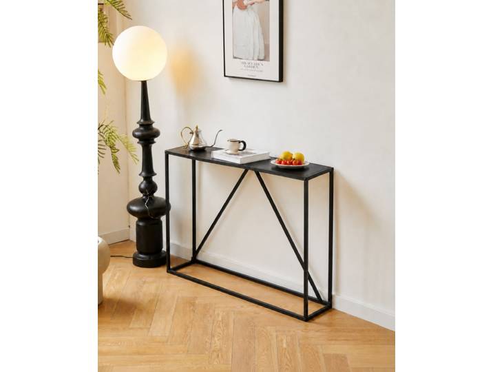 Console style industriel en métal noir