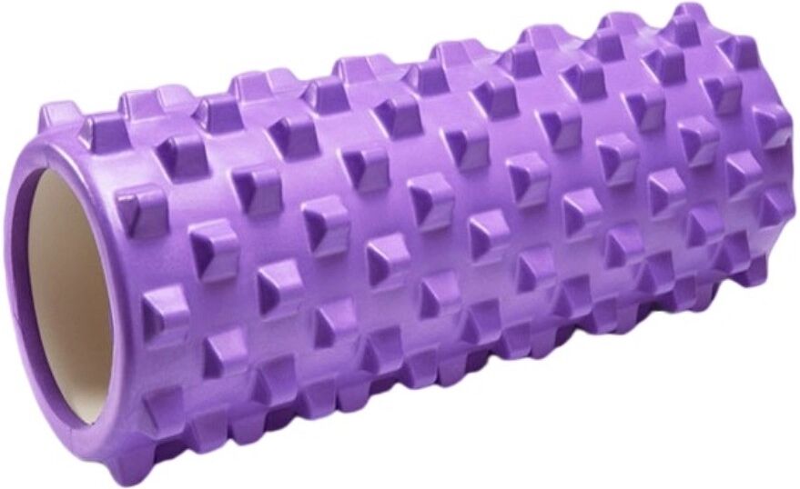 INF Rouleau de massage EVA dents de loup – Rouleau EVA-PVC haute résistance 33cm x 12cm x 12cm, massage profond mollets et dos, Violet