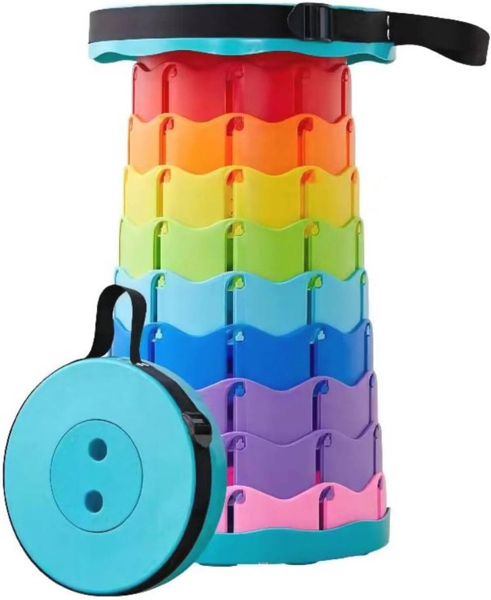 Opvouwbare telescopische campingkruk in regenboogkleur voor outdoor en vissen