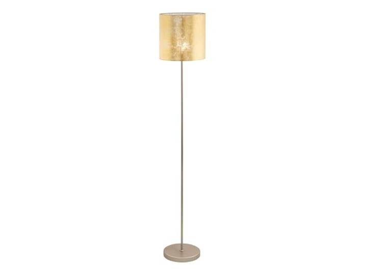 Eglo Lampadaire Viserbella\, lampe à poser vintage\, luminaire salon sur pied en acier et textile\, champagne\, doré\, avec interrupteur à pied\, douille E27