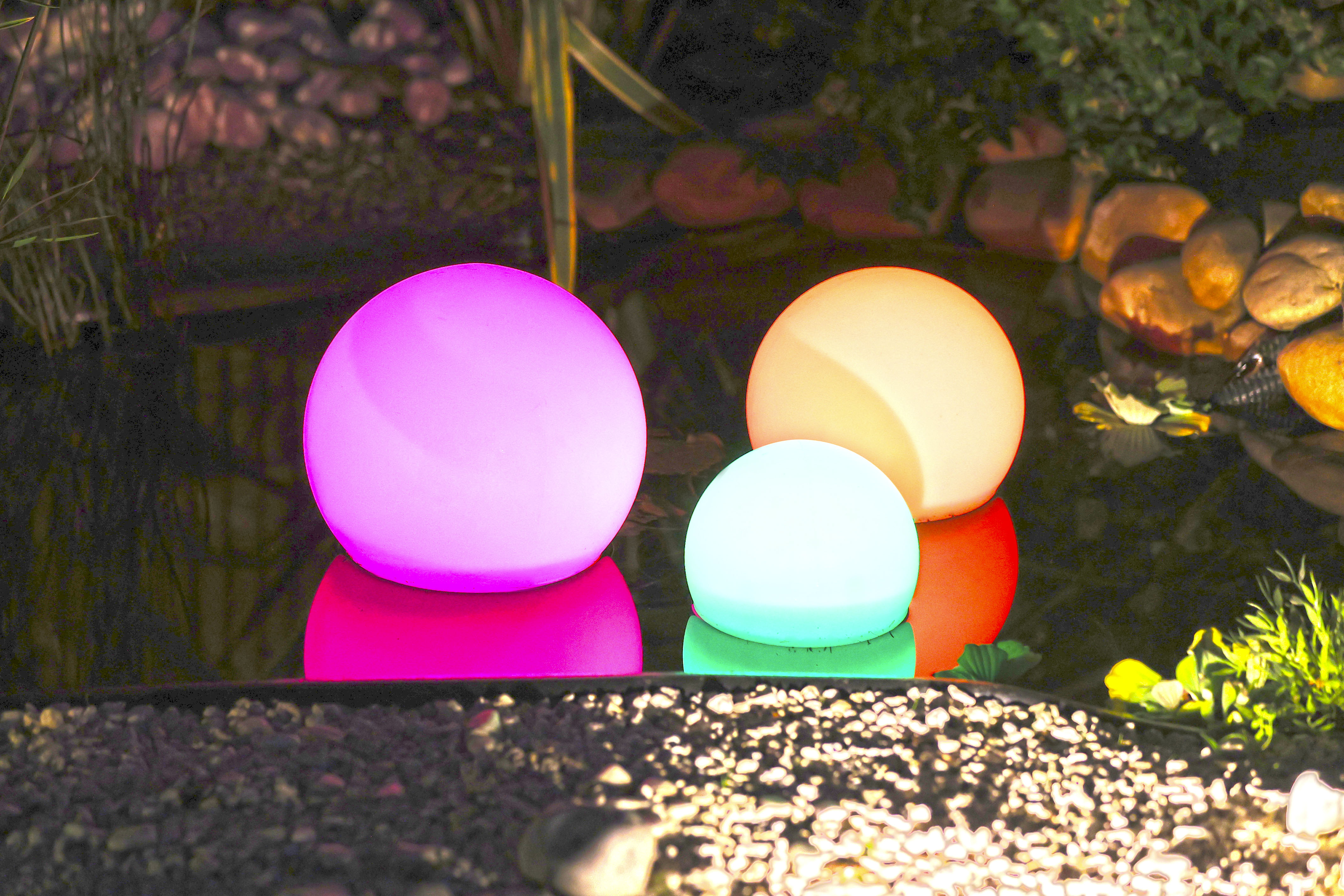 LED Gartenleuchte UBBINK "MultiBright Solar Float 30", weiß (opalweiß), H:28cm Ø:30cm, Leuchten, LED Gartenleuchte, für Garten, Teich oder Pool