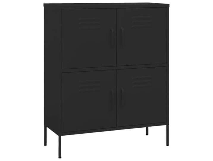 YUTAASU Stahl Lagerschrank Schwarz 80x35x101,5 cm