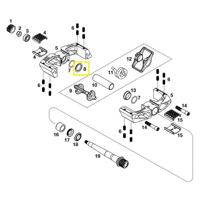 Crankbrothers Pedal Bushing Lagerbuchse, Level 2+3+11, aussen (40102395)