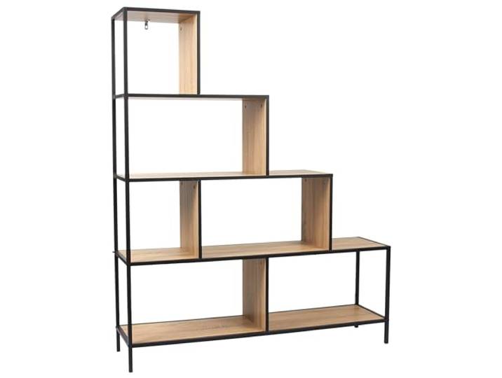 HOME DECO FACTORY Treppenregal Vintage 4 Ebenen Holz 146 cm Braun Holzwerkstoff, Treppenregal, 4 Ebenen, Industrial-Stil, Großformat, 120x146 cm, Braun und Schwarz
