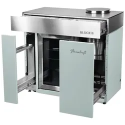 Flammkraft BLOCK B Pool Kühl- und Barmodul 63 Liter Outdoor-Kühlschrank Modul