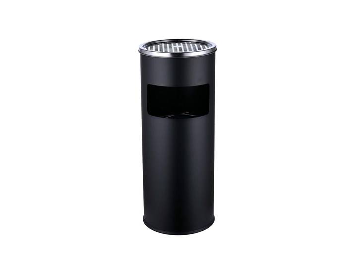 Relaxdays Standaschenbecher Schwarz Silber 17 l Metall mit Inneneimer, Barzubehör & Weinzubehör, Barzubehör