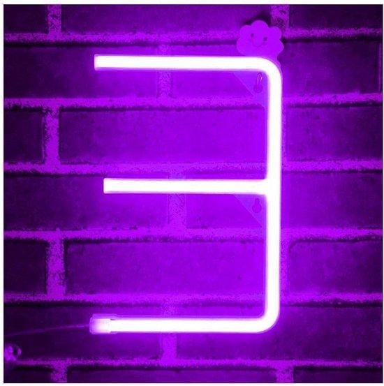 WAN Neon Letter Wandlamp - Paars LED Neonlicht voor Feestdecoratie
