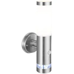 BRILLIANT Lampe Bole Außenwandleuchte stehend Bewegungsmelder edelstahl   1x A60 , E27 , 60W , geeignet für Normallampen (nicht enthalten)   IP-Schutzart: 44 - spritzwassergeschützt