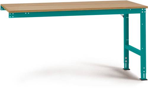 Manuflex AU6115.5021 Arbeits-Anbautisch UNIVERSAL Standard mit Multiplexplatte, BxTxH = 2000 x 800 x 760-870mm Wasserblau