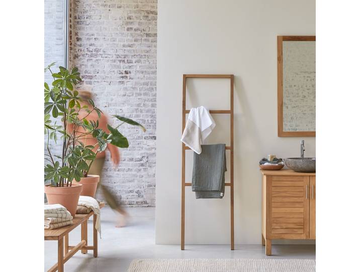Handtuchhalter aus Teakholz unbehandelt 170 cm - Natur - Teak