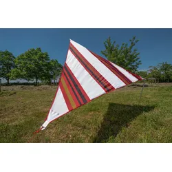 Bent Zip-Canvas Sonnensegel Orient Design Weiß gestreift/RV Rot