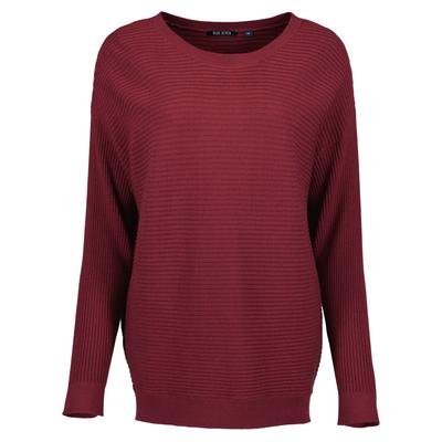 Strickpullover BLUE SEVEN "Oversized Pullover", Damen, Gr. 46, rot (3670, wein), 50% Viskose, 28% Polyester, 22% Polyamid, normal, Rundhals, Pullover Strickpullover