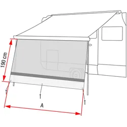 Fiamma Sun View XL 550 Markisenaufsatz Vorderwand Mindestmarkisenlänge 550 cm, Sonnenschutz Markise Vorderwand