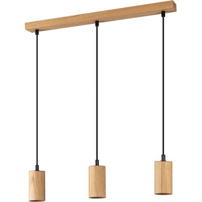 SEGULA Pendelleuchte "FLOW 3 Eiche geölt", braun (eiche), 3, Ø 5,5cm H: 2,5cm, 1 Stk., Leuchten, Pendelleuchte