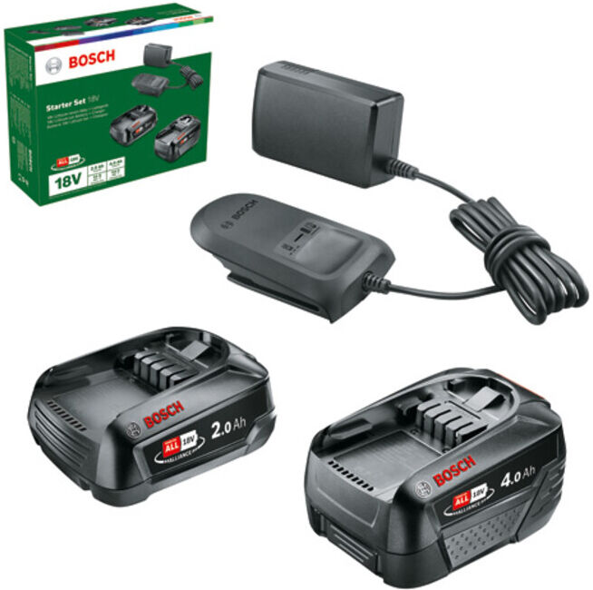 Accessoires BOSCH 18 Volts Kit de démarrage Lithium-Ion 18V (2.0 Ah + 4.0 Ah + AL 18V-20) (1600A027U9)