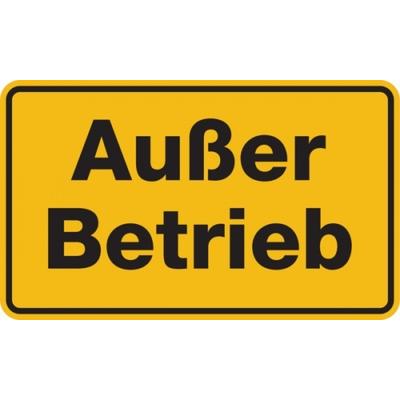 Hinweisschild, Außer Betrieb, 120x200mm, Magnetfolie