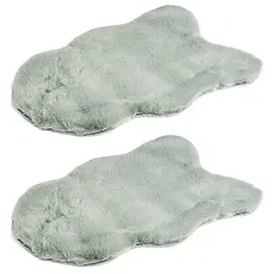 MONT CHALET dekorative Mini-Felle Lammfellimitat uni waschbar ca. 40x57cm, 2er-Set