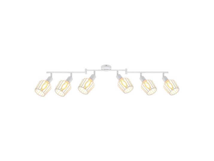 Nettlife Deckenstrahler Franziska 6-flammig 122/20/10 cm, Weiß, Metall, E14, 20x10x122 cm, Lampen & Leuchten, Innenbeleuchtung, Spots & Strahler, Wandstrahler