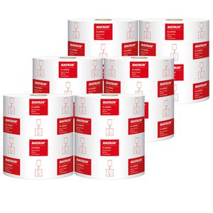 Katrin Handtuchrollen Classic 481911 M2 perforiert, 2-lagig, weiß, 500 Blatt a 20,5cm x 30cm, 6 Rollen