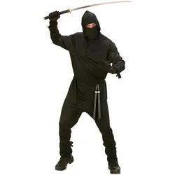 Widmann Black Ninja Fighter Kostüm für Herren (S)