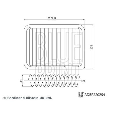 BLUE PRINT Luftfilter ADBP220254 Filtereinsatz 48mm für BYD