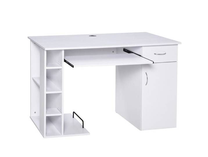 Bureau informatique compact avec rangement multiple pour espace restreint