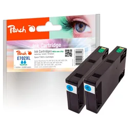 Peach Doppelpack Tintenpatronen cyan kompatibel zu Epson T7022 c*2, C13T70224010*2