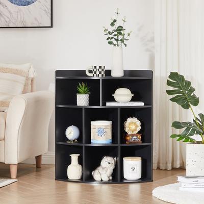 Javlergo 3-Tier Corner Storage Cabinet with 6 Cubes 90° Triangle Bookshelf for Living Room Bedroom & Home Office