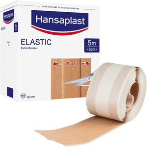 Hansaplast Pflaster Elastic, 1 Rolle, wasserfest, elastisch, 5m x 6cm