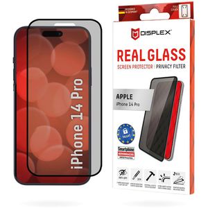 Displex Displayschutzfolie Real Glass Privacy, 10H, für Apple iPhone 14 Pro, aus Hartglas