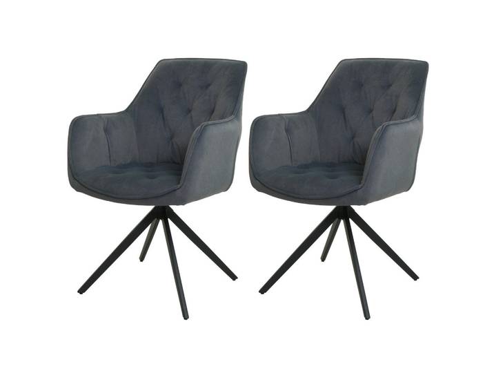 Jamb Esszimmerstuhl Schwarz 2er-Set, Textil, 55x87x60 cm, Esszimmer, Stuhl