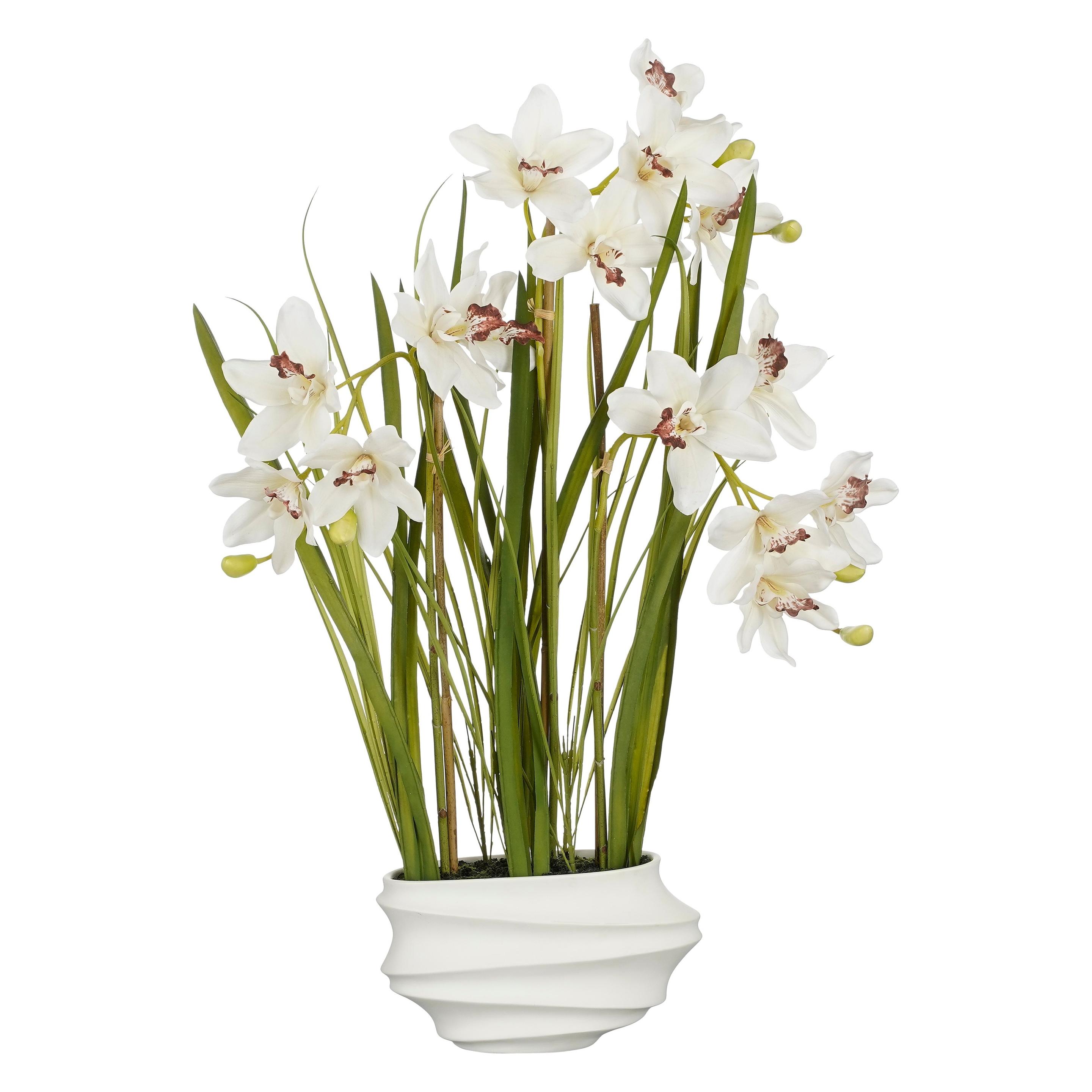 Mica Decorations Cymbidium In Topf creme - l49xb40xh81cm (81 cm) (1154823)