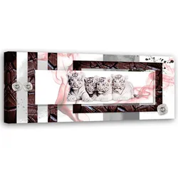 WANDBILD abstrakt mit tigern