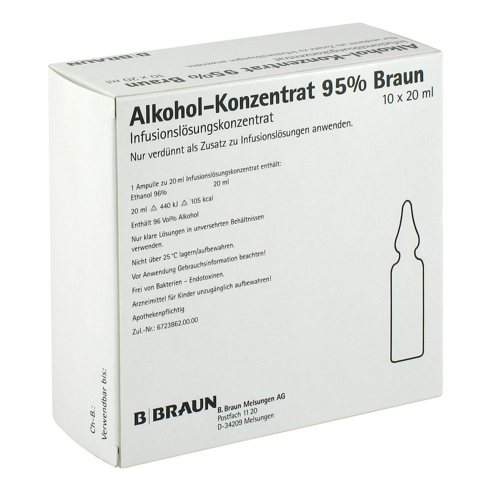 B. Braun Melsungen AG Alkohol 95% Infusionslösungskonzentrat 03837980