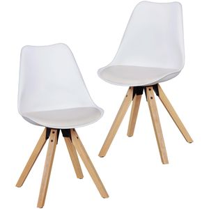 Wohnling Esszimmerstuhl WL5.024, Kunstleder / Kunststoff, weiß, 2 Stück